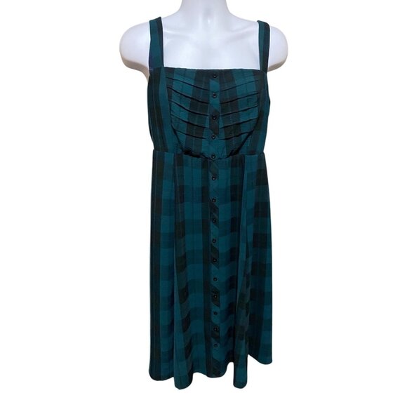 Torrid Womens Midi Dress 1X Seersucker Button Sleeveless Academia Adjustable - Picture 6 of 14